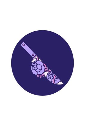 Bir hançer ve çiçeğin dövmesel görüntüsünü genişletiyor.