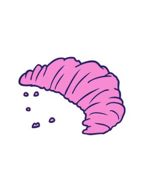 Çizgi film kruvasanının pixelize etkisi