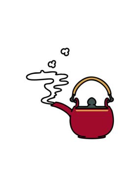 Geleneksel Japon çay demliğinin buharlı bir animasyonu