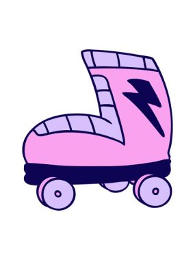 Çizgi film karalamalarının neon ışık efektleri patenli botların animasyonu