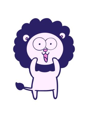 Mutlu aslan çizgi filminin animasyonunu salla ve durdur