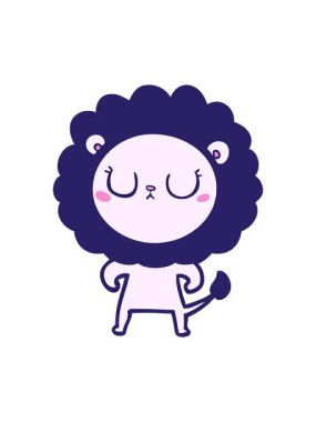 Çizgi film aslan resminin pixelize etkisi