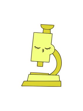 Bir mikroskobun sevimli çizgi filminin renk animasyonu değişiyor