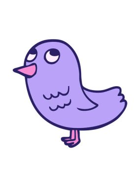 Karikatür karikatür kuşunun titrek hareketi yukarı bakıyor.