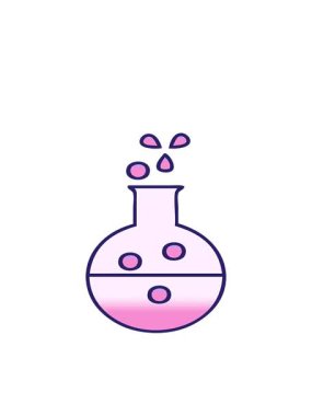 Kimya tüpünün gölgeli karikatürünün hareketli animasyonu