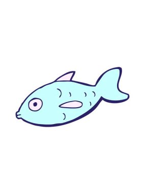 Karikatür balık çiziminin dikkat çekici animasyonu