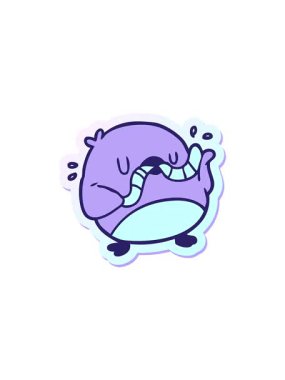 Kurtlu bir çizgi robin çıkartmasının hareketli animasyonu