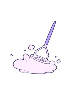 Çizgi film patates ezicisinin dönen hareket animasyonu