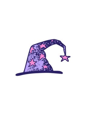 Dikkat çekici çizgi film sihirbazı şapkası animasyonu