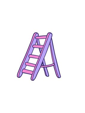 Çizgi film merdiveninin yatay titreşimli animasyonu