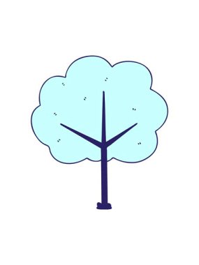 el çizimi tuhaf çizgi film ağacının basınçlı animasyonu