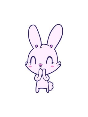 Sevimli çizgi film tavşanının dikkat çekici animasyonu