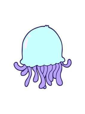 Çizgi film denizanasının hareketli animasyonu