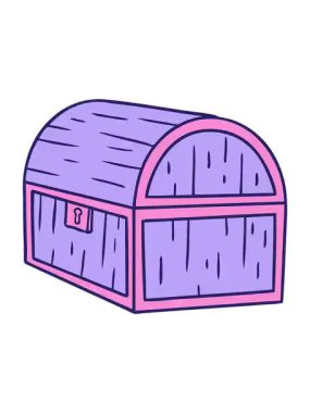 Titreyen bir el animasyonu çizilmiş bir hazine sandığının karikatürü.