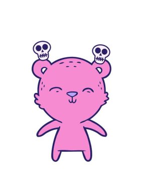 Neşeli ayı çizgi filminin dönen kafatası animasyonu