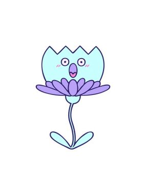 Nilüfer çiçeğinin çizgi filminin hareketli animasyonu