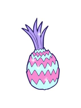 Çizgi film ananasının ışıltı etkisi