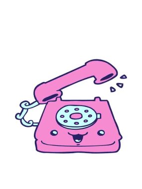 sevimli çizgi film telefonunun hareketli animasyonu