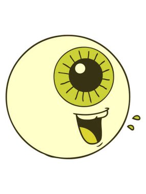 Çizgi film göz gülüşünün renk animasyonu