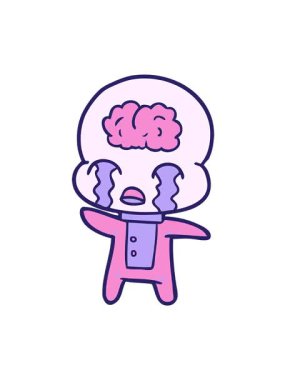 Büyük beyin uzaylısının ağlayışının titreşimli animasyonu