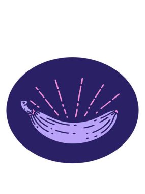 Dövme stili muz ikonunun hareketli animasyonu