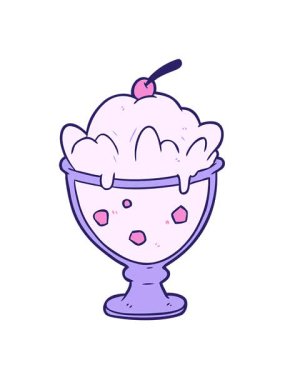 Garip çizgi filmin hareketli animasyonu lezzetli tatlı.