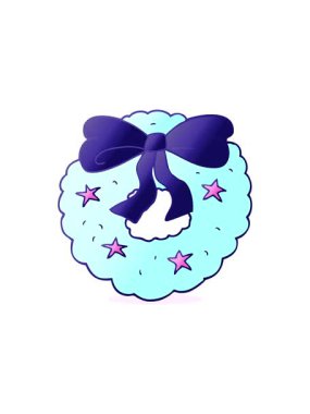 Serbest ve çizilmiş karikatür noel çelenginin bölünme etkisi