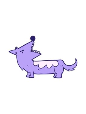 çizgi film neon köpeğinin hareketli animasyonu