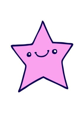 Mutlu çizgi film yıldızının neon ışık efekti animasyonu