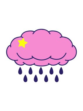 Parıldayan yıldızlar dövmenin hareketini geleneksel yağmur bulutu tarzında etkiler.