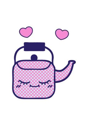 dönen kalpler çizgi roman stili bir su ısıtıcısının çizgi filmi.