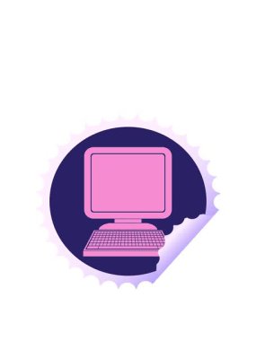 bilgisayar simgesi dairesel kabuk soyma etiketi illüstrasyonunun canlandırılması