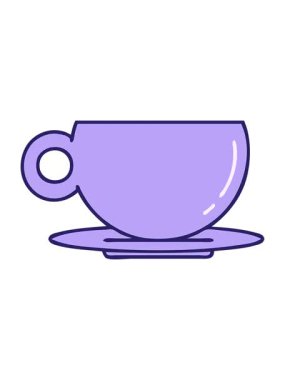 pixelize etkisi bir kahve veya çay fincanı animasyonu