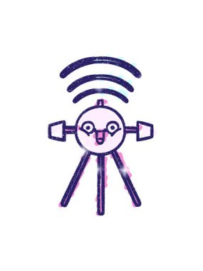 Mutlu Uydu Tebeşiri Çiziminin parıltı etkisi