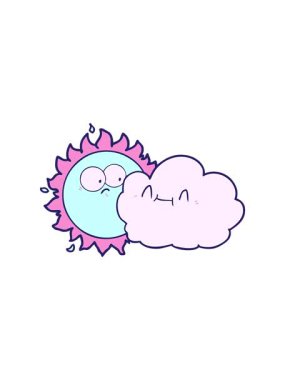 Tatlı bulut ve güneşin hareketli animasyonu