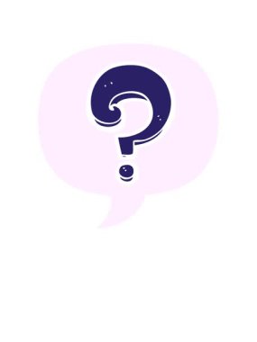 Çizgi film soru işaretinin yükselmesi ve yüzdürülmesi konuşma baloncuğu ile retro biçiminde