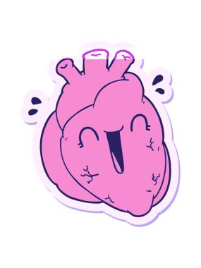 Bir karikatür kalp çıkartmasının canlandırmasını çalıştır.