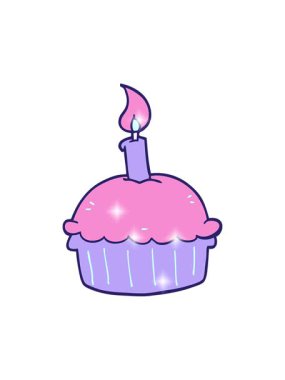 Karikatür doğum günü kekinin ışıltı etkisi