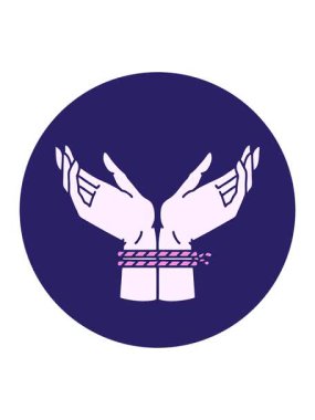 Bir çift bağlanmış elin basınçlı animasyonu