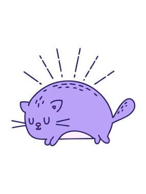 Geleneksel dövme stili mutlu kedinin hareketli animasyonu