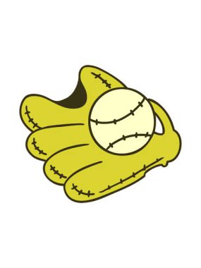 Beyzbol ve eldivenin renk canlandırması