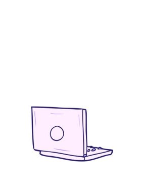 Çizgi film dizüstü bilgisayarının zıplama hareketi animasyonu