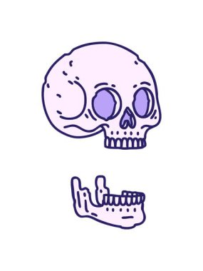 Parlak ışık efektleri, dövmenin geleneksel kafatası çizimi tarzında canlandırılması