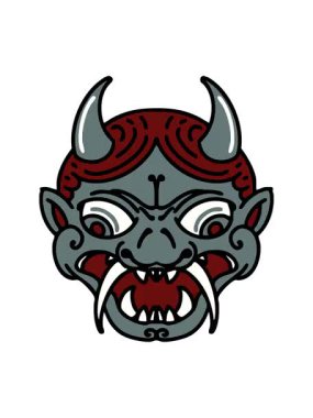 Japon Kabuki Tiyatrosu Maskesi 'nin Pikselleştirme Etkisi