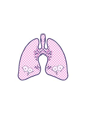 Çizgi film akciğerlerinin gösterişli satış animasyonu