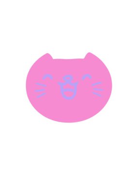 Kalk ve yüzen kedi yüzün animasyonu