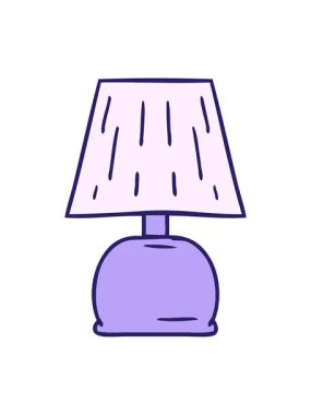 Yatağın kenarındaki lambanın çizgi film karalaması el hareketlerinin animasyonu.