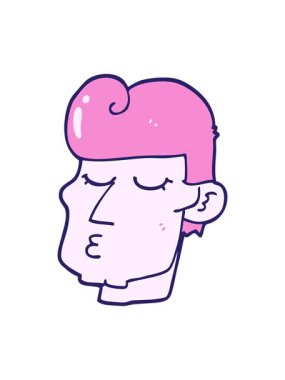 Çizgi film karakteri yakışıklı adamın basınçlı animasyonu