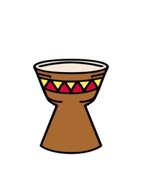 geleneksel Brezilya karnaval enstrümanının hareketli animasyonu