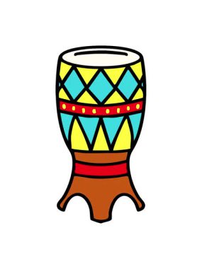 Geleneksel Brezilya surdo karnaval davulunun neon ışık efekti animasyonu